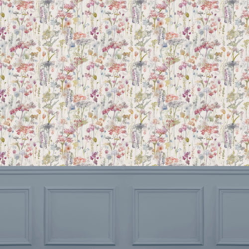 Floral Pink Wallpaper - Ilinizas  1.4m Wide Width Wallpaper (By The Metre) Poppy Voyage Maison