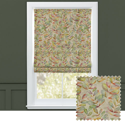 Floral Green M2M - Willowsmere Printed Cotton Made to Measure Roman Blinds Coral Voyage Maison